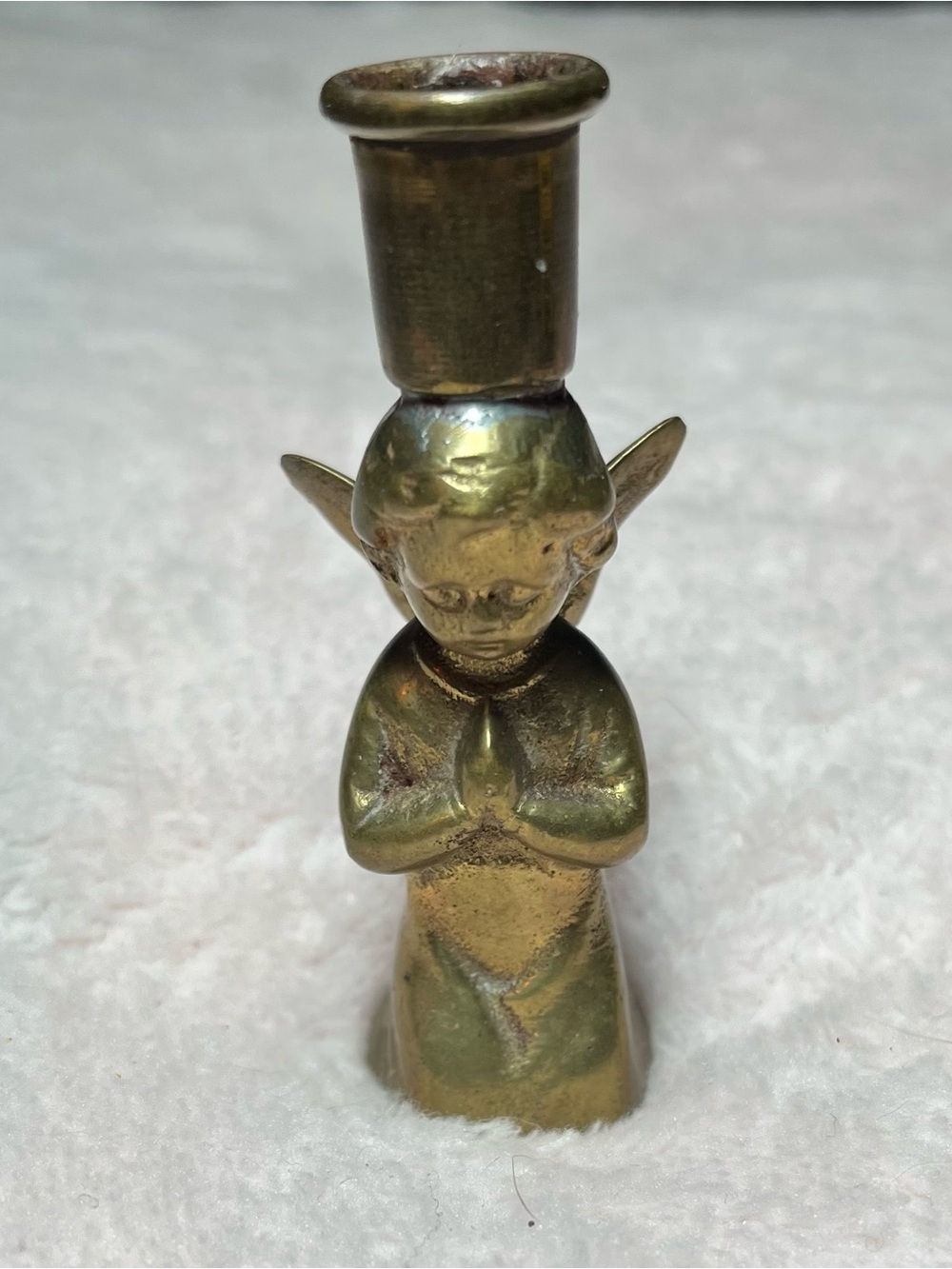 Solid Brass Angel Mini Taper Candle Holder-3” Tall